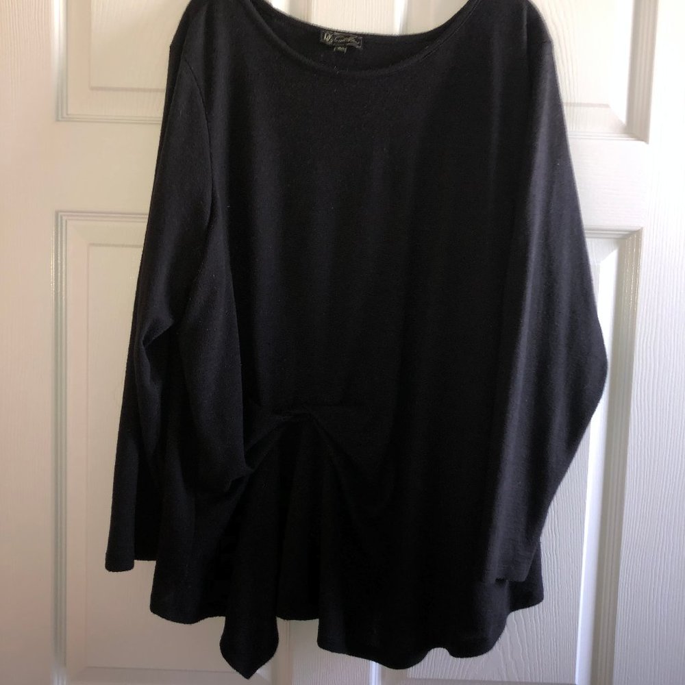DG2 Marled Knit Draped Side Top